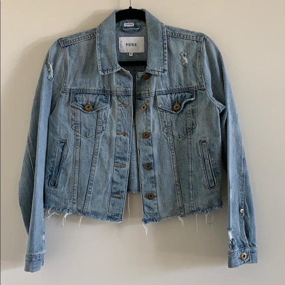 Pistola Can’t Wait Distressed Denim Jacket Small - Picture 4 of 9